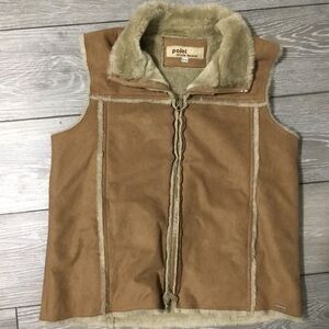 EUC NICOLE BENISTI POINT ZERO Faux Shearling Vest M